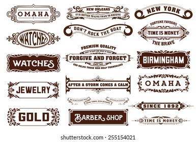 17 Labels and banners. Vector