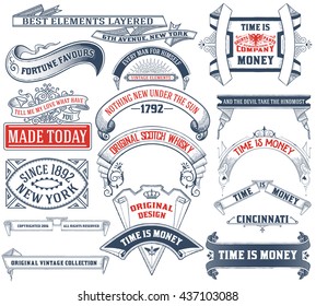 17 Labels and banners. Vector illustration