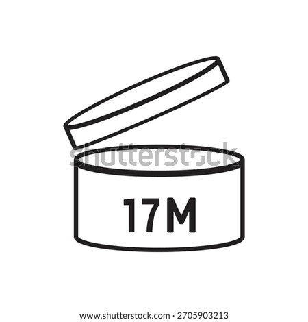 17 M SIGN vector illustration, packaging symbol Expiration period in months, expiration