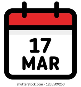 17. March - Calendar Icon - Vector Illustration - Vector