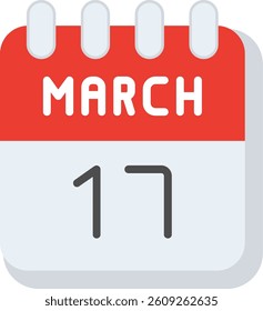 17 March Flat Illustration Vector Design