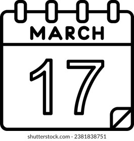 17 March Line Vector Icon Design