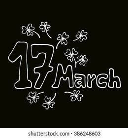 17 March. St.Patrick 's Day. Hand drawn background