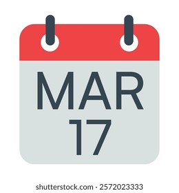 17 March Vector Calendar Icon. Isolated Vector Calendar. 