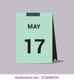 17 may calendar date icon minimal desk calendar vector illustration