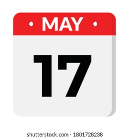 17 may flat style calendar icon