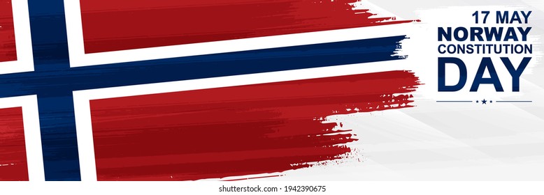 17 de mayo Día de la Constitución de Noruega. Tarjeta, cartel, afiche, diseño de fondo. Ilustración vectorial.