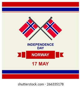 17 May Norway Independence Day - Norway National Day Celebration Card, Background, Badges Vector Template