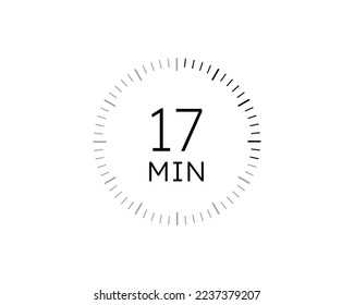 17 minutes timers Clocks, Timer 17 min icon vector
