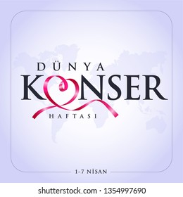 1-7 nisan kanserle savaş haftası, kanser günü Translation: February 4, World Cancer Day. Creative greeting card design, world healthy concept, illustration ribbon banner. Template for graphics vector.