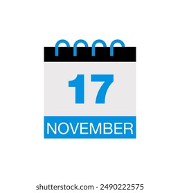 17. November Kalenderdatum Symbol Vektorgrafik EPS