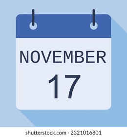 17 November Calendar, Vector Calendar.
