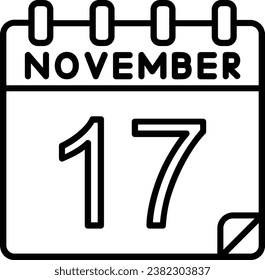 17 November Line Vector Icon Design