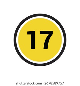 ícone de número 17 símbolo de design de vetor ou ilustração