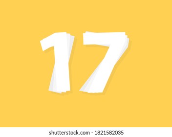 17 vectores numéricos, diseño de capas modernas. Ilustración Eps10             