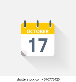 17 october calendar icon on grey background