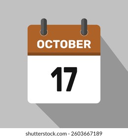 17 october calendar icon vector design month illustration