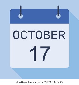 17 October Calendar, Vector Calendar.