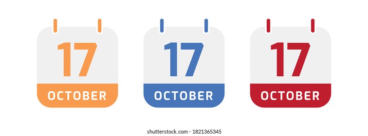 17. Oktober Kalender Vektordesign