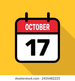 17 October Calendar Vector illustration background design.