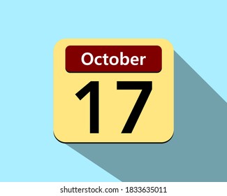 17 October - Vector art of an icon of a calendar