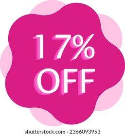 17% Off Discount Pink Flower Style Vector and Illustration Arts in White Background