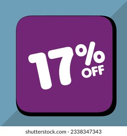 17% off per cent, percentage number in a colored circle, promotion, big sale, colorful background