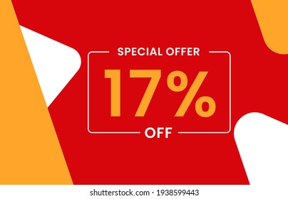 17% OFF Sale Discount Banner. Discount offer price tag. 17% OFF Special offer