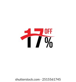 
17% off venda modelo de desconto design .17% off distintivo ícone logotipo. Sinal de 17 por cento de venda de desconto no fundo branco. Vetor e ilustração.
