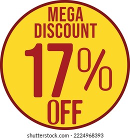 17 off special offer discount, mega discount,