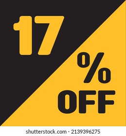 Up To 17% Off Special Offer sale sticker black and gold, vector illustration