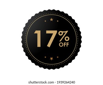 17% OFF Sticker, 17 percent discount Special Offer Price Label