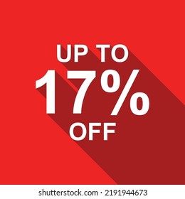 hasta un 17% de texto en blanco sobre fondo rojo