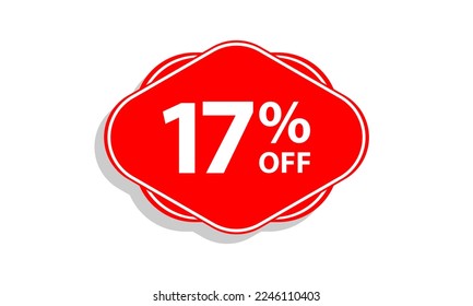 17 offer tag discount vector icon stamp