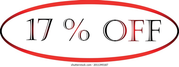 17% del símbolo vector rojo. símbolo de descuento, promoción de descuento, oferta de descuento de venta, publicidad de marketing, súper venta.