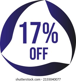 17 percent off vector violet blue circle format