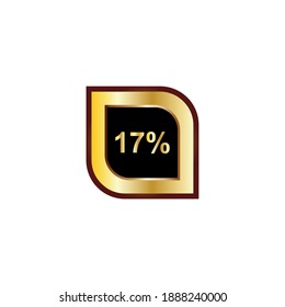 17 % Zeichenvektordesign mit goldener Farbverlauf-Farbe