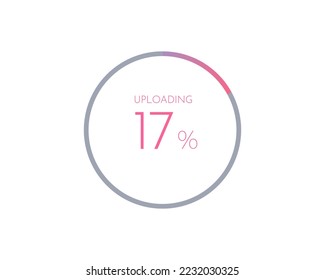 17 percentage uploading, pie chart for Your documents, reports, 17% circle percentage diagrams for infographics