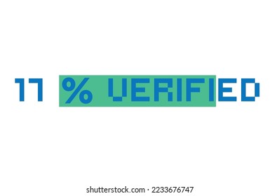 17% percentage verified vector art illustration with fantastic font and green color