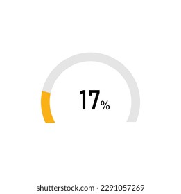 17 percent,semicircle shape percentage diagram symbol,transparent background.