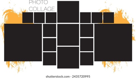 17 photo collage template. vector illustration, new collections