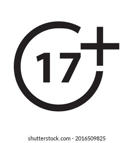 17 más vector de icono de signo