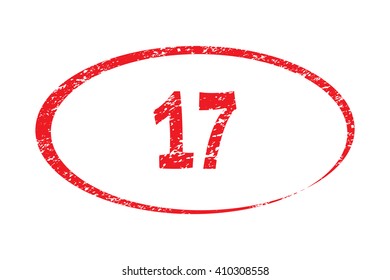 17. Rubber Stamp with red color have porous and rough isolated on white background. For make a mark or design your product using a stamp or seal. Easy to change color. Unique character.