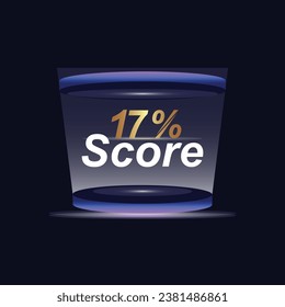 17% Score Sign Designed to catch the  and illustration  combination in blue Vector illustration background design.