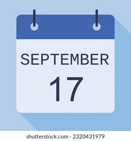 17 September Calendar, Vector Calendar.