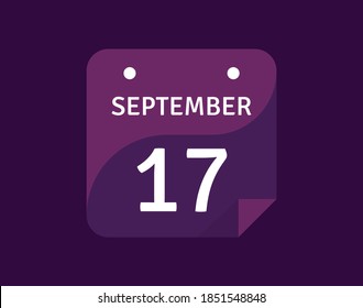 Icono del 17 de septiembre Icono del calendario de un solo día Ilustración vectorial 