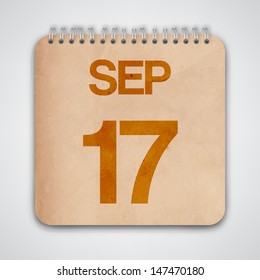 17 September on Old Notebook Vector 