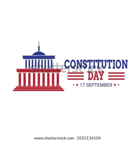 17 september. United States Constitution Day. Logo design and calligraphy. Can be used for greeting cards, posters, banners.