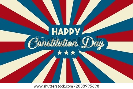 17 september - United States Constitution day. Typography concept design for greeting card, poster, banner, flyer. Text and brush USA flag on white background. Vector illustration