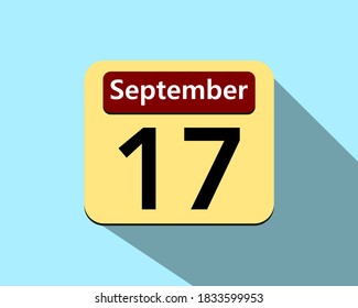 17 de septiembre - Vector artístico de un icono de un calendario